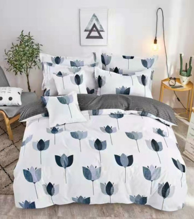 3-PIECE BED LINEN COVER IN TULIP FLORAL PATTERN