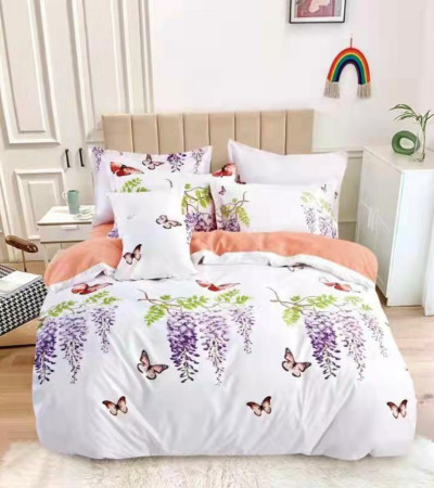 WISTARIA FLORAL 3 PIECE BED LINEN COVER