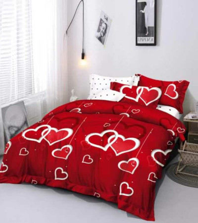 RED HEART 3 PIECE BED LINEN COVER