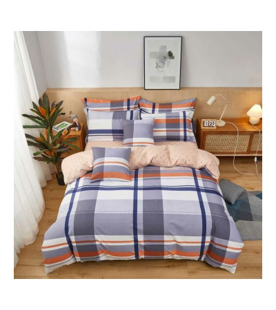 BLUE FRAME 6 PIECE FLANNEL BED COVER