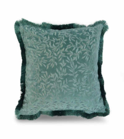 GREEN PILLOW COVER WITH PLANT PATTERN