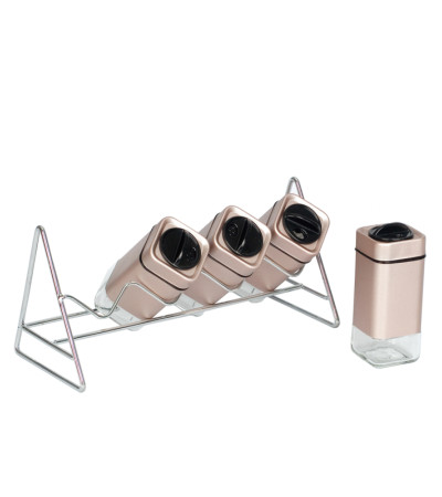 ROSE GOLD CHROME SPICE RACK - 4 PIECES