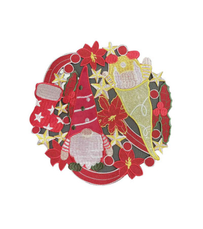 ELF PATTERN CHRISTMAS ROUND PLATE PLATE