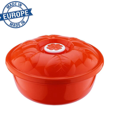 Bowl with lid red 5.5L