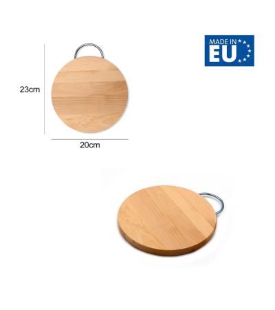 Round Cutting Board with Metal Handle