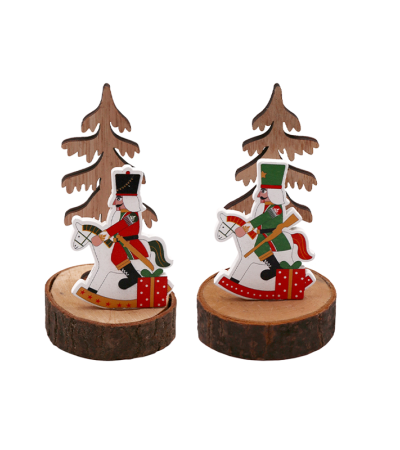 Wooden Christmas tree tabletop decorations 12*6.5cm