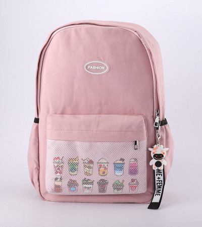 Shake Pattern Backpack Pink