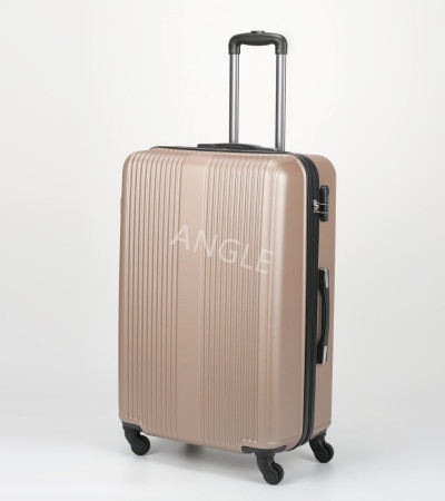 Straight Champagne-colored hard-walled suitcase