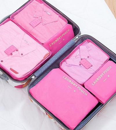 Travel sharp Bőrönd rendszerező 6 db-os szett – Rózsaszín