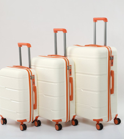 Travelite Rhino Luggage White and Orange