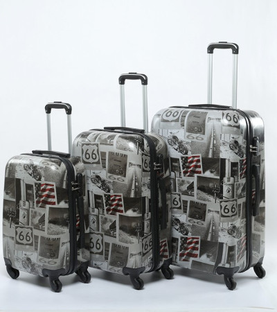  Route 66 Patterned Rolling Suitcase