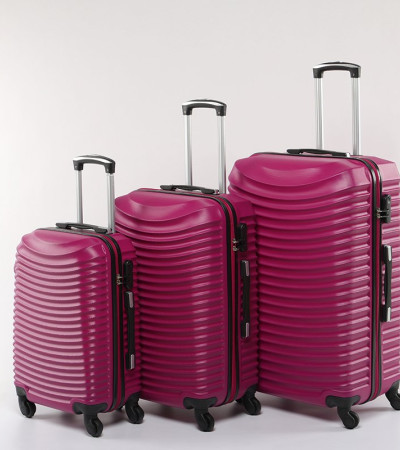 Roncato Wave patterned suitcase fuchsia