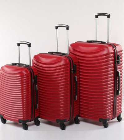 Roncato Hullám mintás bőrönd piros