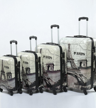 Paris Patterned Cabin Size Suitcase