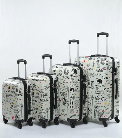 Love Multi Patterned Cabin Suitcase Various Sizes