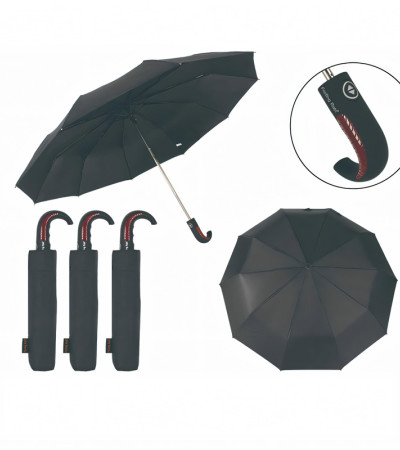 Metal Handle Tri-fold Umbrella Black Umbrella Automatic Opening