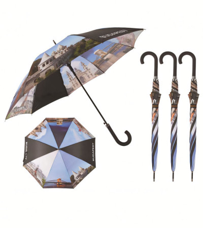 Budapest Scenic Pattern Travel Long Umbrella
