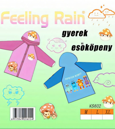 Children's Raincoat Cartoon Design Pink Blue For Girls and Boys