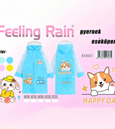 Children's Raincoat Cartoon Design Dog Pattern