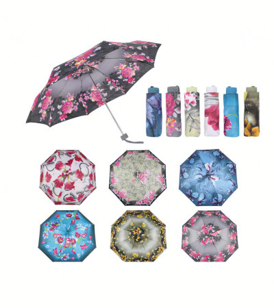Folding Umbrella Pattern Butterfly Flower Umbrella