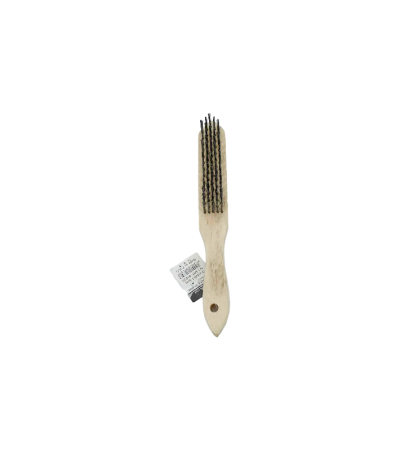 5 rows of wooden handled wire brushes